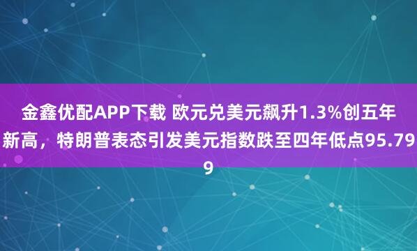 金鑫优配APP下载 欧元兑美元飙升1.3%创五年新高，特朗普表态引发美元指数跌至四年低点95.79